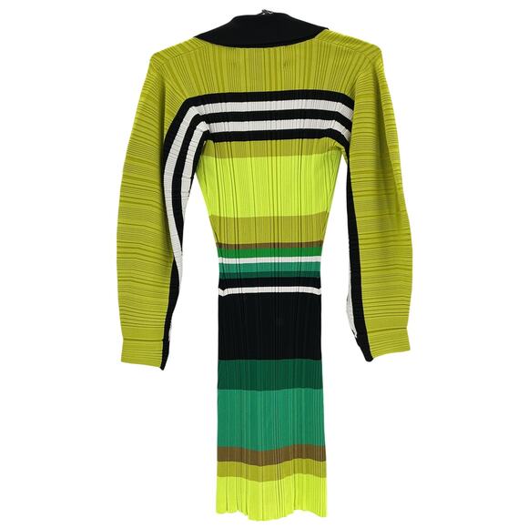 Christopher John Rogers Green Nylon Deep V-Neck Polo Mini Dress Size XS - Picture 3 of 4